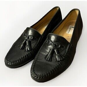Moreschi Black Tassel Loafers Dress Shoes, 217286, Italy, Size 8.5 M US